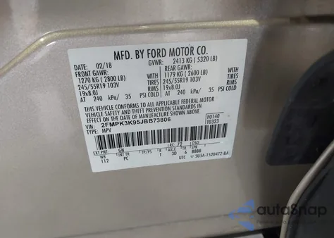 2018 Ford Edge Titanium from USA, damaged, VIN 2FMPK3K95JBB73806